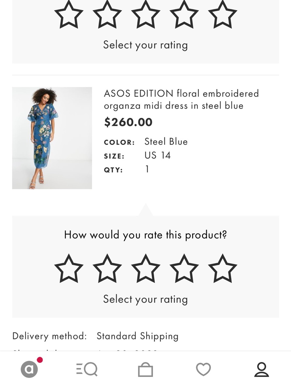 ASOS Teal Blue Floral Embroidered Midi Dress - Picture 5 of 5